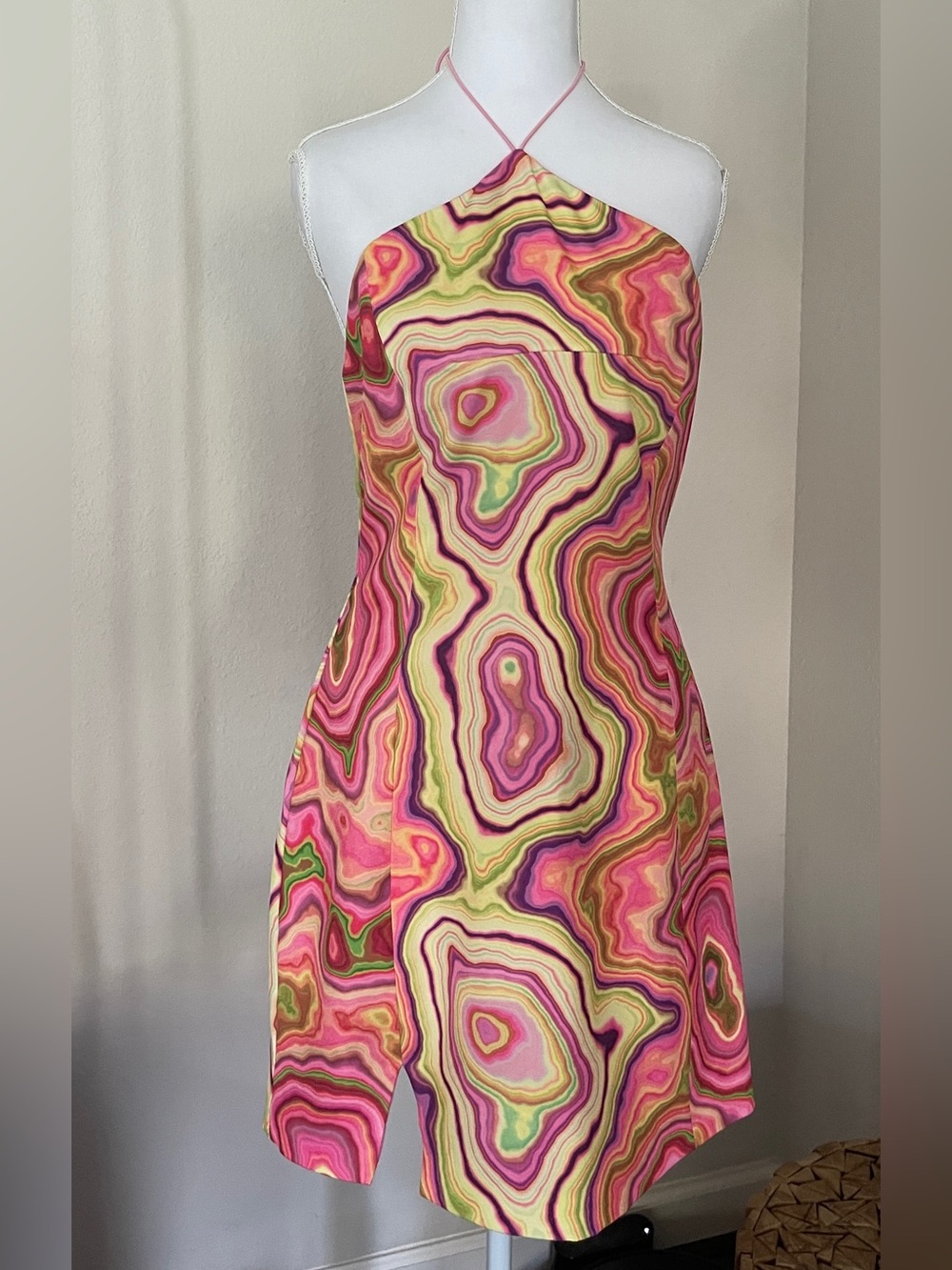 BELLA Barnett Geode Printed Halter Dress Size Large